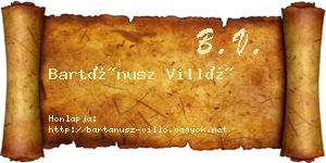 Bartánusz Villő névjegykártya